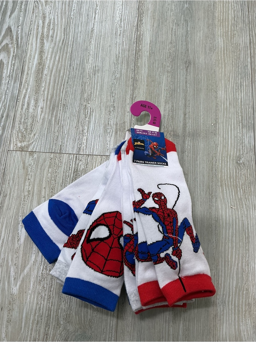 Spiderman Kids White, Red Blue Ankle Trainer Socks Pack 7 pairs nwt kids
